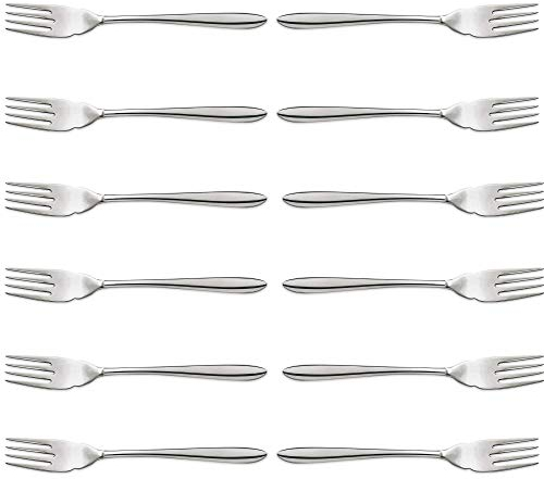 Arcos Serie Berlin Caja 12 uds Tenedor para Pescado, Monoblock de una pieza en Acero Inoxidable 18/10 y 185 mm, Color Plata (12 uds)