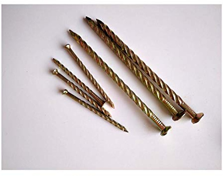 Ding&ng Clavos de Hierro para Trabajar la Madera, Clavos Anti-aflojamiento, Clavos retorcidos, 800 g.-4 Pulgadas
