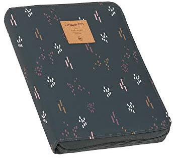 LÄSSIG Mama Mutterpasshülle U-Heft Tasche Dokumententasche Ultraschallheft Ultraschalltasche/Document Pouch, Dunklegrau(Blobs forest)