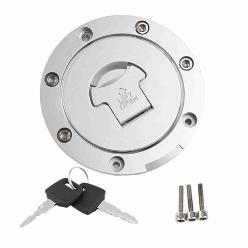 Tapa del tanque de combustible, tapa del tanque de combustible de acero inoxidable Tapas automotrices Llaves de bloqueo del tanque de combustible para CBR600RR 2003-14 CBR600F4 F4i 2001-2006
