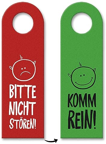 trendaffe - Nicht stören oder Komm rein Türhänger mit Gesichtern in Rot-Grün Besuch Gast Tür