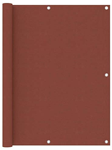 Tidyard Balkon Sichtschutz Balkonabdeckung Balkonverkleidung Beschattung Sonnenschutz Terrasse Balkonfächer Garten Terracotta-Rot 120x300 cm Oxford-Gewebe