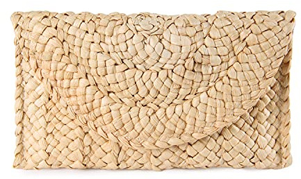 Syrads Women’s Straw Evening Clutch Purse Summer Beach Handbag Straw Woven Envelope Bag,beige