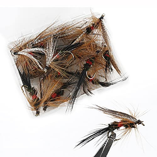 ANCLLO 20-teiliges Fliegenfischen-Fliegen-Set, Köder, Luftschlangen, Sortiment mit wasserdichter Fliegenbox