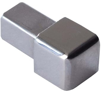 Dalsys Terminale per binario per piastrelle profilo quadrato in acciaio inossidabile lucidato 8mm, profilo per piastrelle