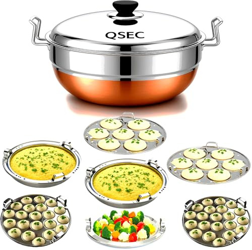 QSEC Steamers Copper Base Bottom (5 Plate) 2 Mini Idli plate