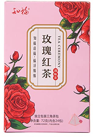Bustina di Tè Nero Alla Rosa, Tè Alle Erbe Biologico Imballaggio Triangolare Miscela di Tostatura a Bassa Temperatura di Bocciolo di Rosa Tè Aromatizzato Ai Fiori Profumati