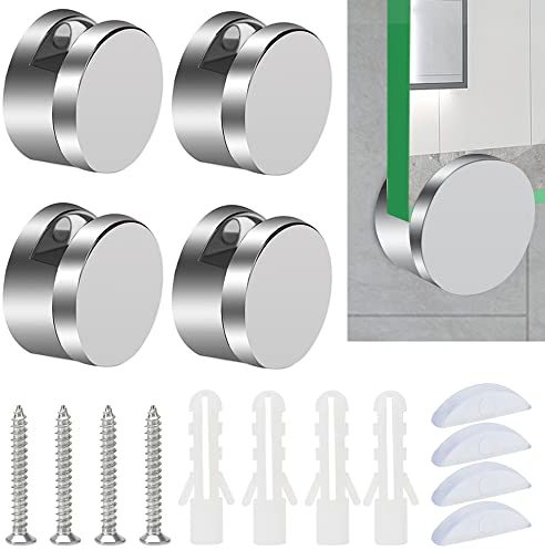 YIXISI 4 Pièces 3-4 mm Miroir Clips Pince à Verre, Alliage De Zinc Clip En Verre, Fixation Miroir Support, Miroir Clips, avec Bouchons et Vis, pour Miroir et Verre de 3-4 mm d'épaisseur