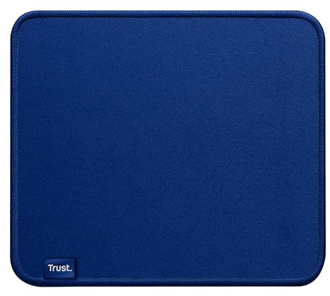 Trust Boye Tappetino per Mouse Design Sostenibile 250 x 210 x 3mm, Blu | Materiali Riciclati, Fondo Antiscivolo, Bordo con Cuciture, Lavabile in Lavatrice, Ufficio per Lavoro