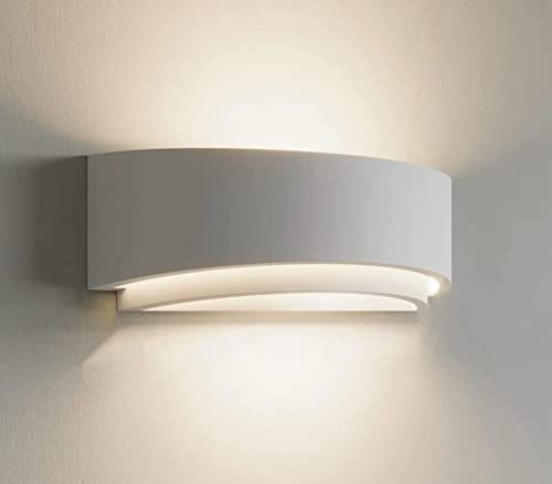 Dopastore Applique da Parete in Gesso Verniciabile Con Attacco G9 Design a 2 Livelli Con Doppia Emissione di Luce Lampada da Parete Moderna IP20 Per Camera Corridoio