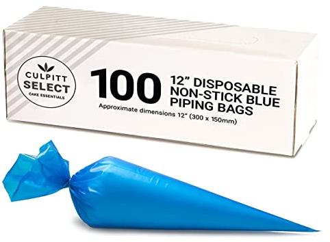Culpitt Select Disposable Piping Bags 12, Non-Stick Pastry Bags For Cake Making, Decorating, Icing, Buttercream, 300 x 150 mm, Pack of 100