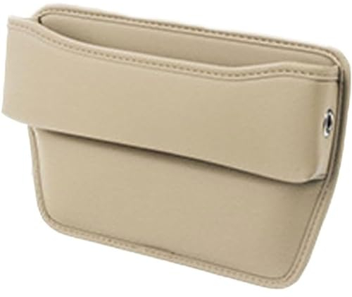 MINGRUILIHAI Autositz Aufbewahrungsbox für Renault Zoe R135 R110 R240 R90 Q90/ Arkana, Auto Lückenfüller Seitentaschen Organizer Storage Box PU Leder Autositze Sitzlücken Zubehör,B/Beige