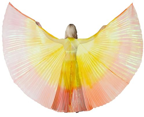 MUNAFIE Bunte Flügel Isis Wings Erwachsene Bauchtanz Kostüm Damen Halloween Kostüm Damen Bauchtanz Flügel für Karneval Cosplay