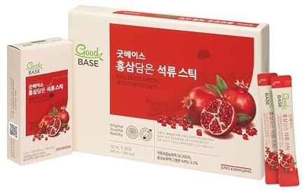 JungKwanJang Red Ginseng Extract with Pomegranate Liquid Portable Piece (10 ml x 30 Pieces) - Produced in South Korea, Laboratory Tested | Vegan & No Unwanted Additives (Pomegranate)