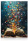 Dazzlewall Lienzo de Mariposas Coloridas, Póster Estético Vintage Libro y Mariposas para Biblioteca Dormitorio 30×40 cm Sin Marco