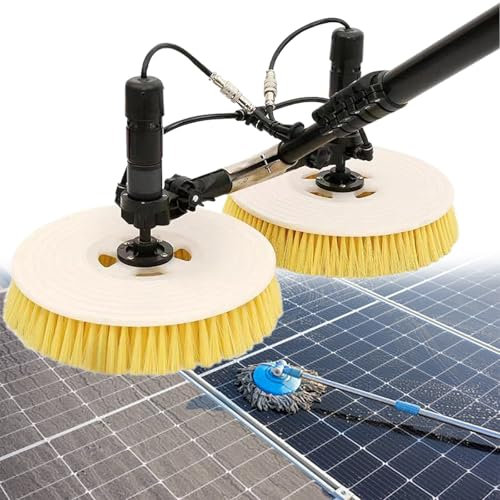 Kit de brosse de nettoyage pour panneau solaire – Poteaux extensibles légers avec tige alimentée en eau pour un nettoyage efficace des toits, fenêtres et serres