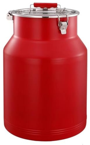 DONGGANSHI Lechera con Tapa sellada, contenedor de Transporte de Acero Inoxidable 201, Jarra para Vino líquido de Grano, Color Rojo, 8 l/2,1 galones