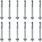 12 Piezas Anclaje Macho de Expansión, M10x110mm Tacos Metalicos de Expansion, Tacos Anclaje Metalico Expansion, Tornillo de Expansión Galvanizados para Barandillas, Ventanas, Muros Cortina, Mecánicos