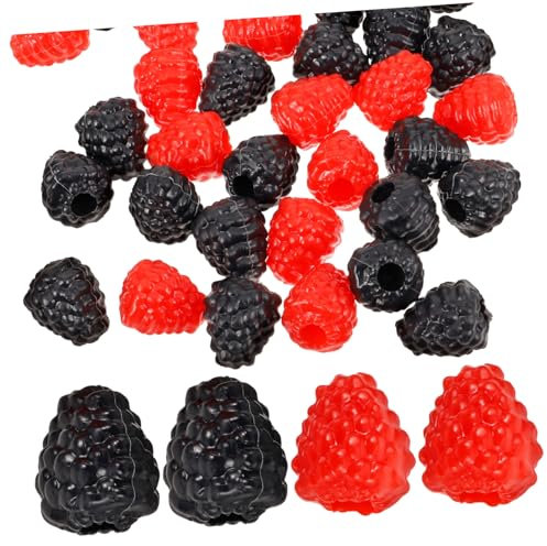 Sosoport Frambuesas Artificiales Diseño Natural de PVC 40 Piezas en Estilo Pastoral y Aspecto Vívido para Decoración de Hogar y Fiesta