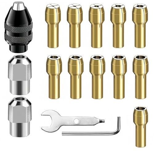 16-Teiliges Spannzangen Bohrfutter-Spannzangensatz Kompatibel Adapter Set | Spannfutter Für Ersatz Bohrfutterschlüssel Adapter Für Leichtes Zubehör Hochgeschwindigkeits-Bohrmaschine Verformungsbeständi