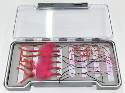 24 Pack Barbless Worm and Apps Flies – Mixed Sizes Boxed Set for Stillwater & River Fishing