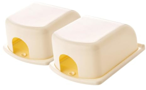 OSOLADY Copertura per Prese Elettriche Ragazzo Ragazza 2 Pezzi in Abs Beige, Protezione Sicura Antinfortuni per Bagni e Balconi, Resistente e Design Salvaspazio