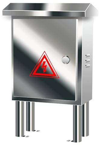 Boîtier Électrique sur Pied, Boite Derivation Étanche en Acier Inoxydable, Boîte de Jonction Électrique Verrouillable avec Plaques de Montage, pour Usage Extérieur(60x50cm/23.6x19.7in)