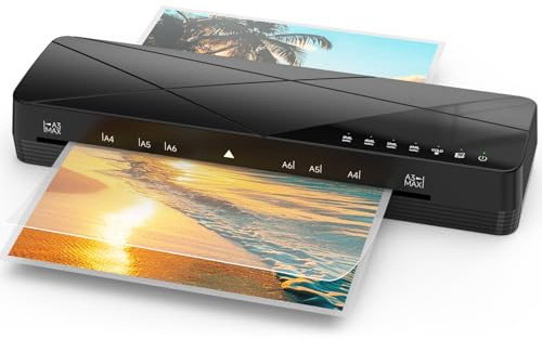 Crenova Laminiergerät A3, Laminiermaschine mit Touchscreen 355 mm/min, Heiß- und Kalt Laminiergerät 80–150 mic Folien für A3/A4/A5/A6,30 Min Auto-Abschaltung, Ideal für Fotos, Dokumente, Büro