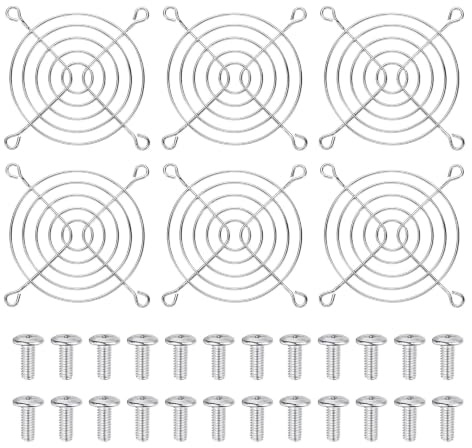 PATIKIL 80mm Fan Finger Grill, 6 Pcs Metal Ventilation Grill Guard Cover with Screws for Industry Workshop Computer Household Refrigerators Air Conditioning, Silver