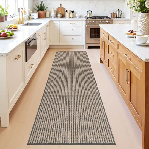 SHACOS Non Slip Kitchen Runner Rug 2x6 Ft, Rubber Backed Washable Runner Rug Floor Mat for Hallway, Dirt Trapping Entryway Rugs Indoor Carpet Runners for Bathroom Laundry Living Room, Coffee