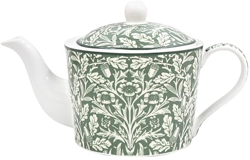 The Leonardo Collection Wm. Morris Acorn Fine China Tea Pot 600ml | Fine china teapot, daily use, tableware