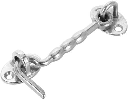 Tofficu 316 Stainless Steel Hook and Eye Latch for Barn Doors and Windows, 4 Inch Windproof Gate Lock for Rv, Boat, and Outdoor Applications
