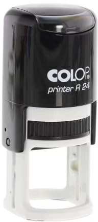 stempel-fabrik – Colop Printer R 24 Custom Stempel mit Wunschtext oder Wunschmotiv personalisieren – runder Selbstfärbestempel ideal für individuelle Logos & Siegel (ø24 mm | 3 Zeilen | Schwarz)
