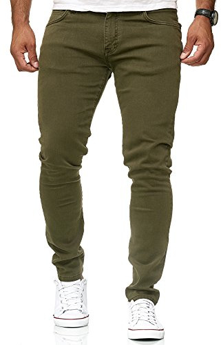 Redbridge Hommes Denim Jeans Coupe Slim Chino de Base Occasionnels Pantalon,Kaki,30W / 34L
