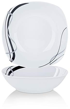 VEWEET Porzellan Groß Salatschüssel 'Fiona', 2-teilig Salatschalen Suppenschalen Füllmenge 1050 ml Ergänzung zum Tafelservice 'Fiona'