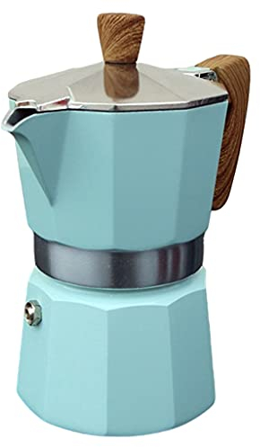 perfk Cafetera Italiana Cafe Percolador Olla Estufa Cafetera - Azul 150ml