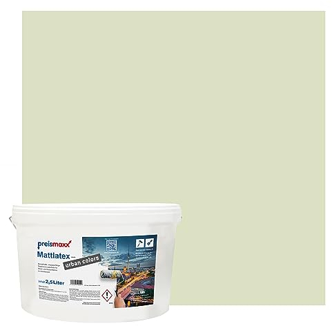 Preismaxx Mattlatex Farbe für Innen urban colors, bunte matte Wandfarbe, grün, hellgrün, light green 10L