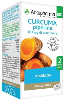 Arkopharma Arkocapsule - Curcuma + Piperina Bio Integratore, 40 Capsule