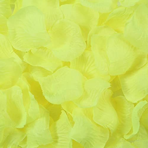 Haobase 2000 petali di rosa artificiali, petali di rosa finti per San Valentino, proposte, matrimoni, decorazione da spargere sulla tavola (giallo)