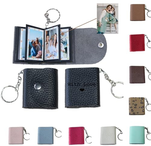 uniqicon Personalisierter Mini fotoalbum Schlüsselanhänger,schlüsselanhänger mit foto,geschenke für freundin,personalisierte geschenke männer,freundinnen geschenkideen,fotoalbum mini,10 Fotos
