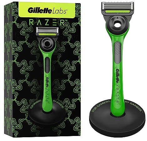 GilletteLabs Avec Barre Exfoliante, Édition Limitée Razer, Rasoir Pour Homme Gillette, 1 Manche - 1 Lame, Avec Socle Magnétique Premium