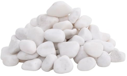 vidaXL Polerad småsten 10 kg vit 2-5 cm, småsten, dekorationsstenar, stenar för landskapsarkitektur, småstenar, trädgårdsstenar