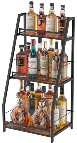 Hayexiha Estante de exhibición Trapezoidal de 3 Niveles para Botellas de Licor, Estante para Botellas para Almacenamiento de Botellas