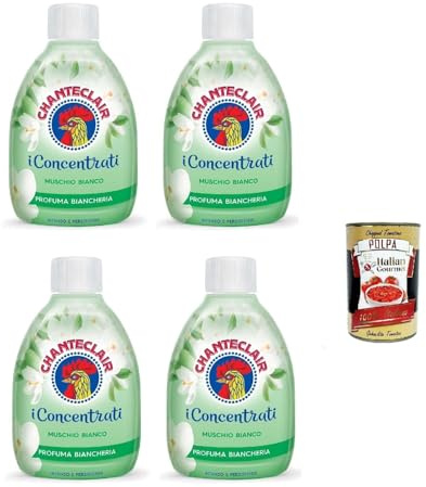 Italian Gourmet Chanteclair Italian Gourmet Profumo Bucato Muschio Bianco | Intenso e persistente, Duft für Textilien nach dem Waschen, poche gocce, Gesamtnettogewicht 880 ml + Kostenlos Polpa 400g