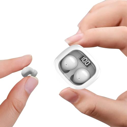 Écouteurs invisibles pour enfants, sans fil, Bluetooth, écouteurs intra-auriculaires doux avec suppression du bruit pour dormir, oreillette espion pour les petites oreilles, le travail, les jeux pour