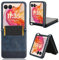 Fashion Multifunction Non-Slip Leather Case Compatible with Motorola Razr 50 Ultra Razr50 Phone Cover Magnetic Flip Cover Card Slots Business Phone Shell (Blue,Razr 50 Ultra)