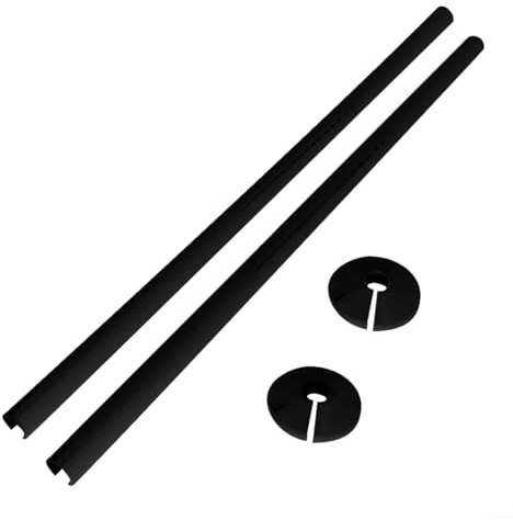 HpLive 2PCS Talon Snappit für Handtuchhalter-Heizkörper，Heizkörper-Rohrabdeckungen + Rohrmanschetten 15 x500mm/15mm Rohrmanschetten weiß schwarz(Black)
