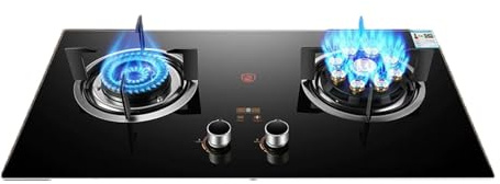 Cuisinière À Gaz Avec 2 Brûleurs, Cuisinière De Comptoir De Cuisine 5,2 KW, Cuisinière À Conversion Gaz/gaz LP, Minuterie Indépendante Des Deux Côtés, Avec Protection Contre L'extinction(NG)