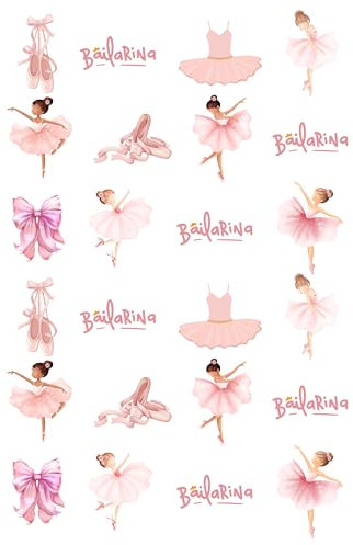 24Pcs Edible Ballerina Cupcake Toppers Ballet Girl Cupcake Toppers Ballet Edible Cupcake Decoration for Ballerina Theme Baby Shower Girl Birthday Party Cake Decoration Supplies Precut round toppers