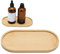 Bandeja de baño de bambú, 17,4 × 8,8 × 1 cm, bandeja de madera, bandeja pequeña para servir, bandeja dispensadora de jabón de madera, para baño, cocina, velas, cosméticos, objetos pequeños